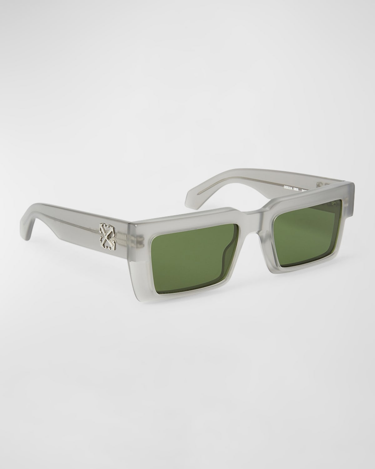 Off-white Moberly Acetate Rectangle Sunglasses In Grey Green