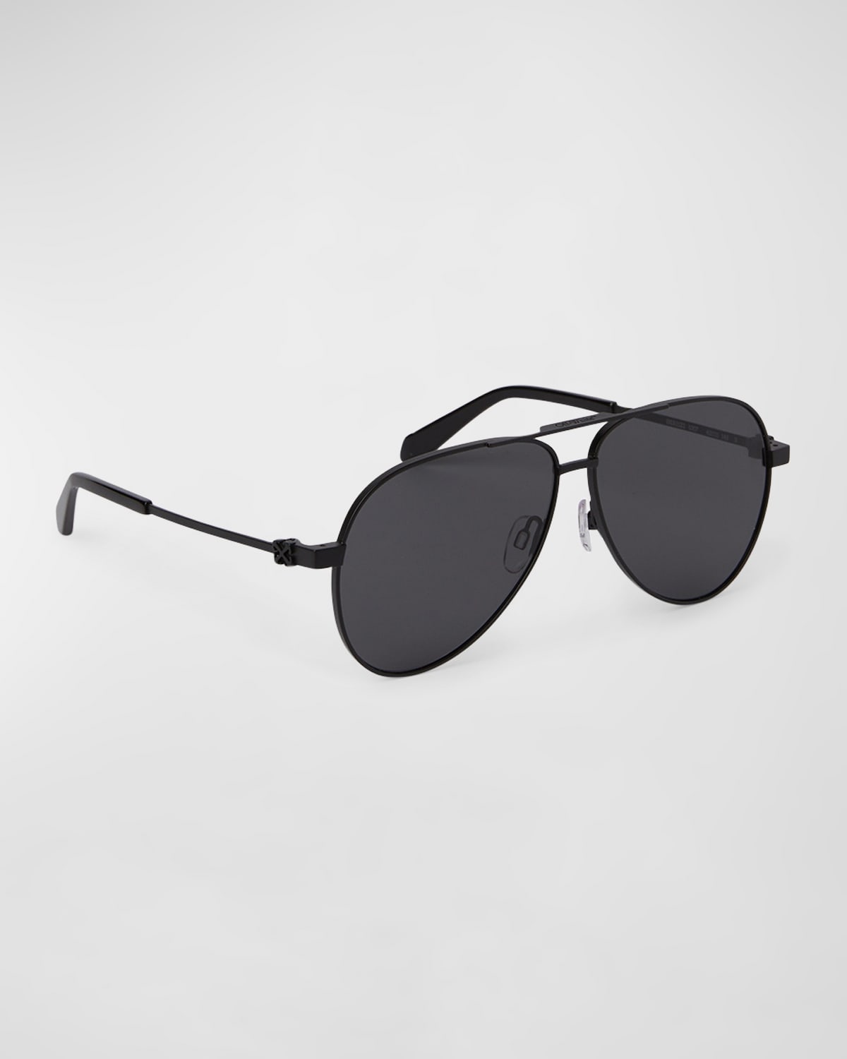 Off-white Ruston Metal & Plastic Aviator Sunglasses In Black