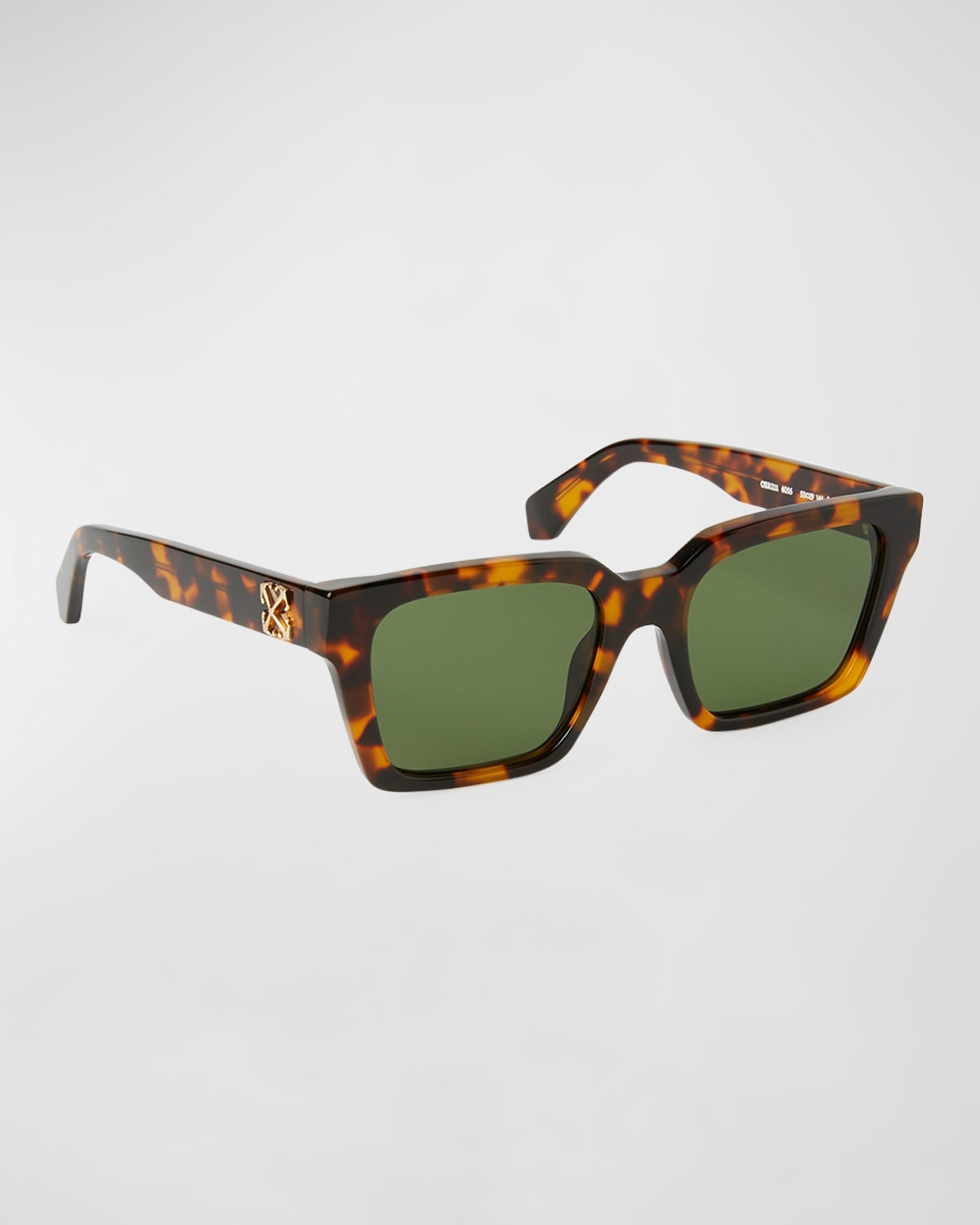 Off-white Palermo Square-frame Sunglasses In Havana Green