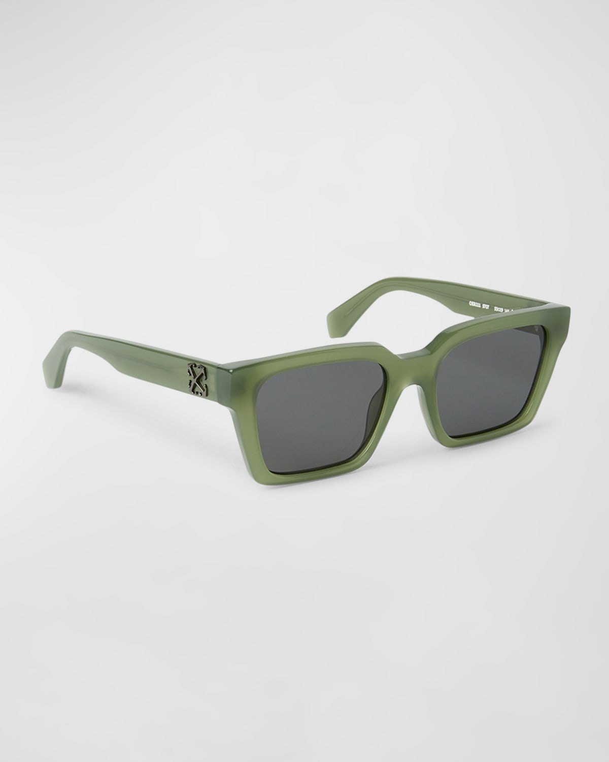 Off-white Branson Acetate Square Sunglasses In Olive Green/dark