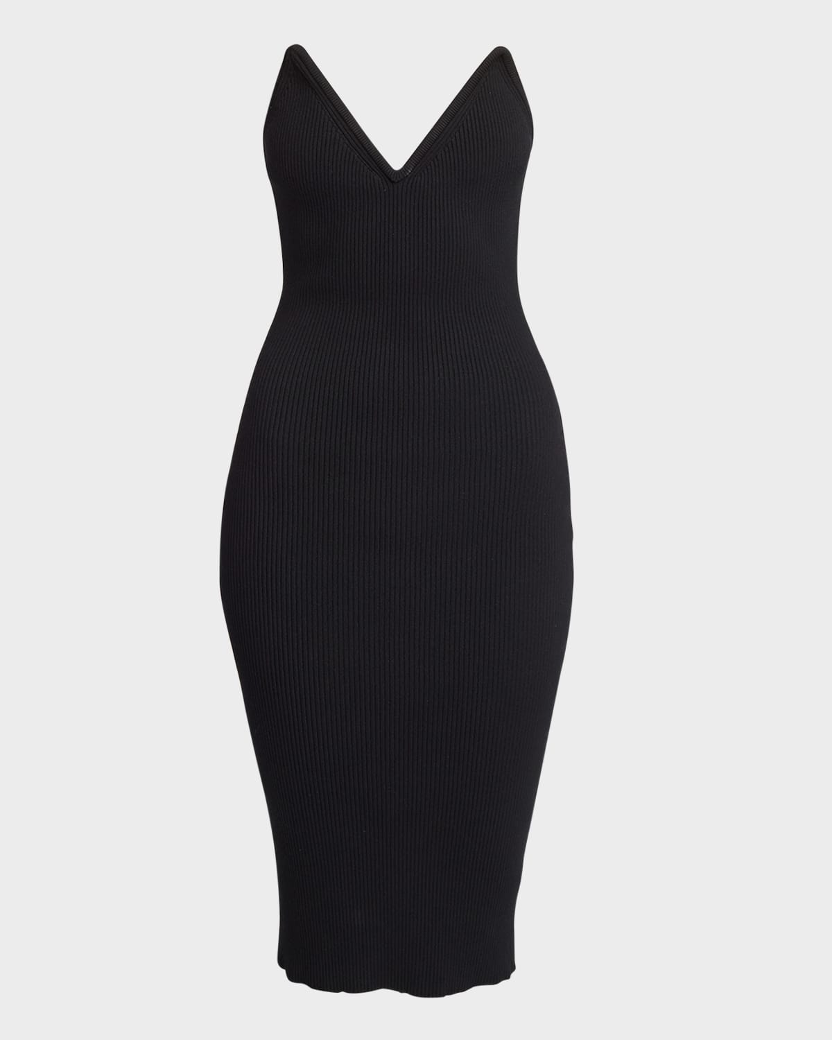 Coperni Knit Sweetheart Bustier Midi Dress In Black
