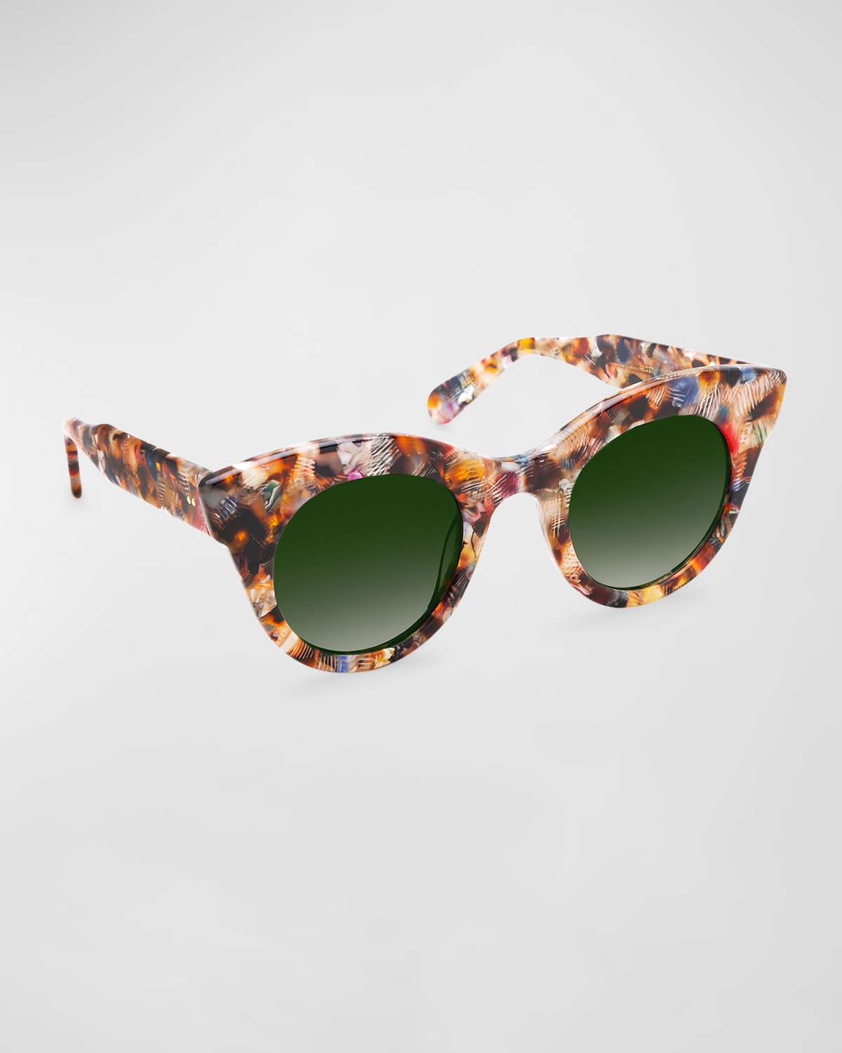Krewe Olivia Rounded Acetate Cat-eye Sunglasses In Multi/green Gradient