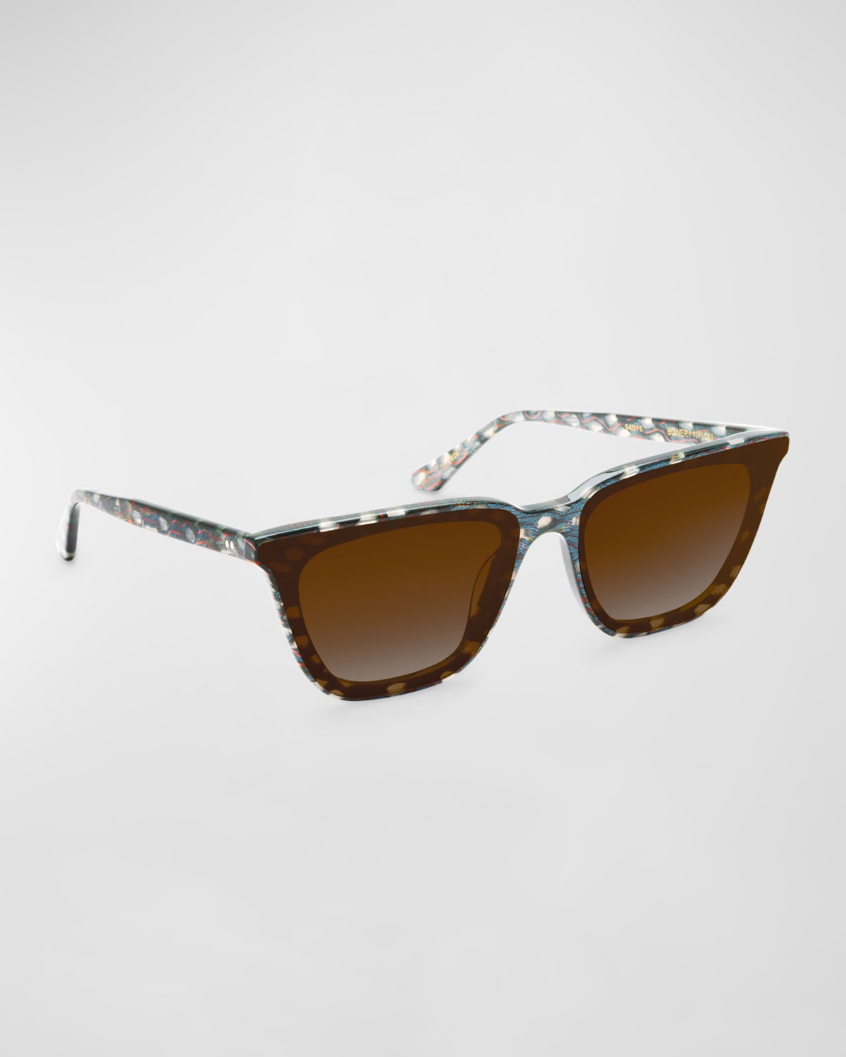 Krewe Bowery Nylon Acetate Cat-eye Sunglasses In Brown