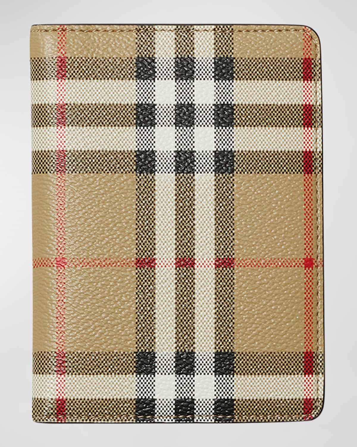 Burberry Check Bifold Passport Holder In Archive Beige