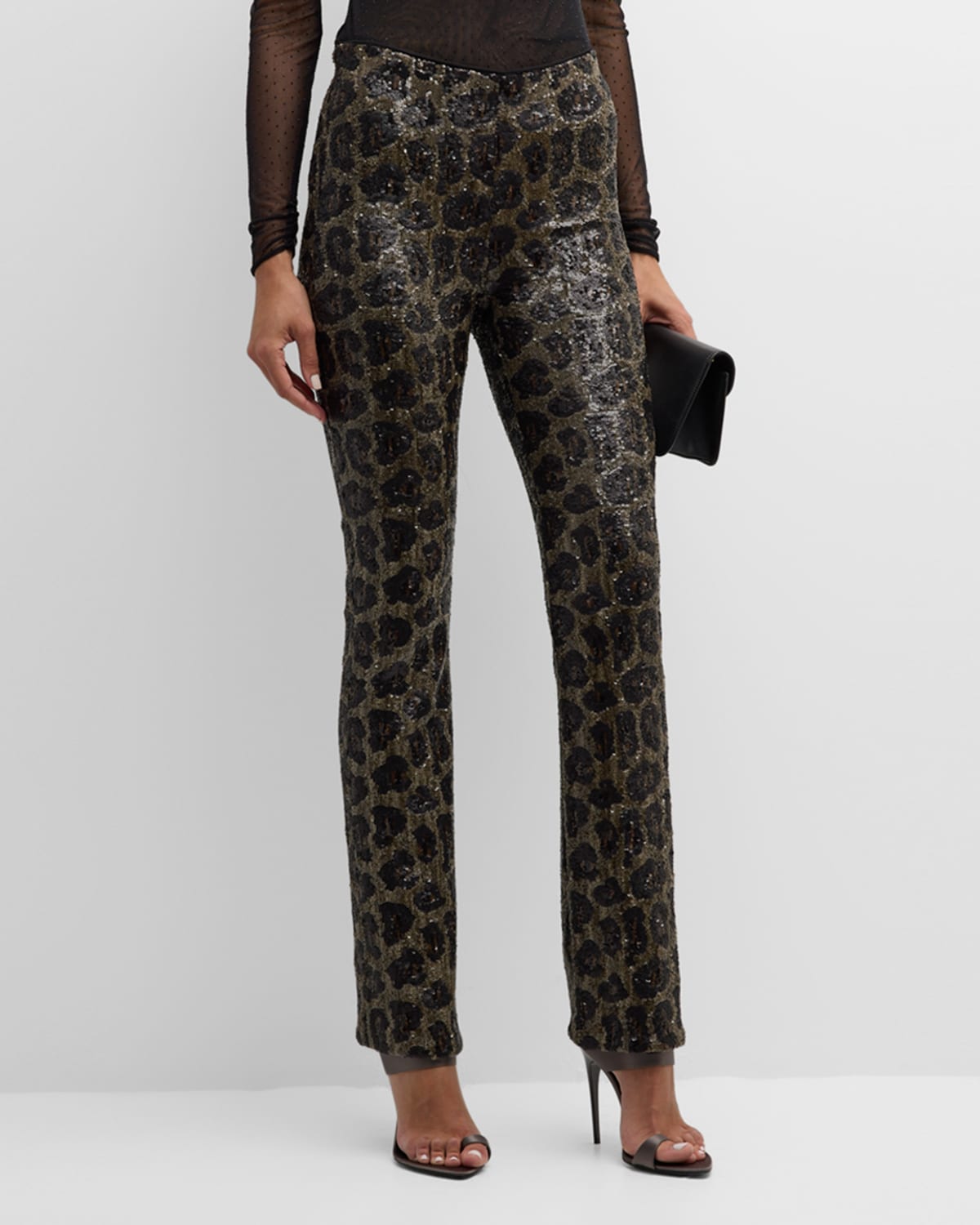 Le Superbe Keith Cheetah Sequin Pants In Leopardo Sequins