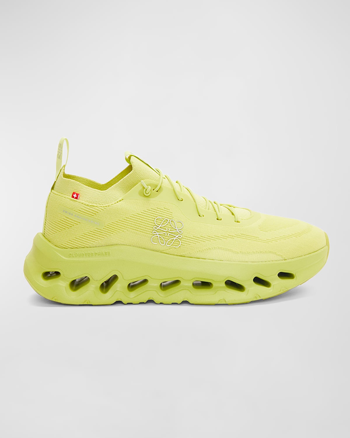 Loewe + On Cloudtilt Stretch Recycled-knit Sneakers In Lime Green