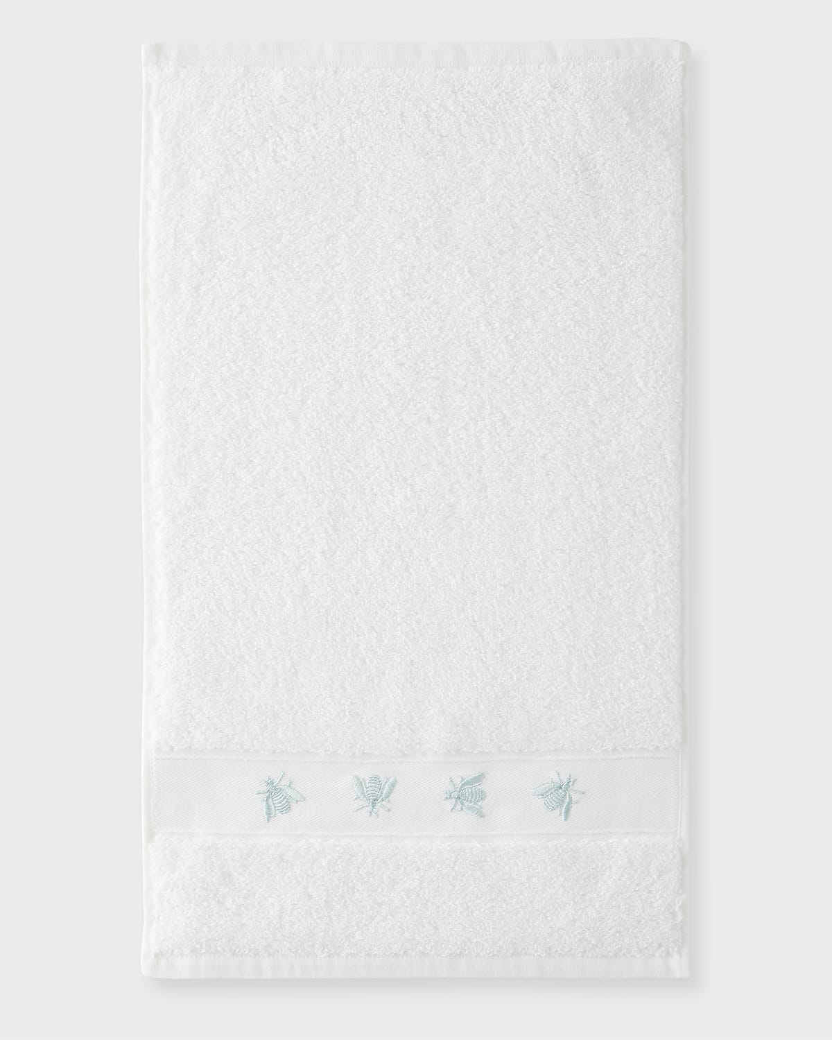 Tl At Home Mel Guest Towels, Set Of 2 In White/eucalyptus