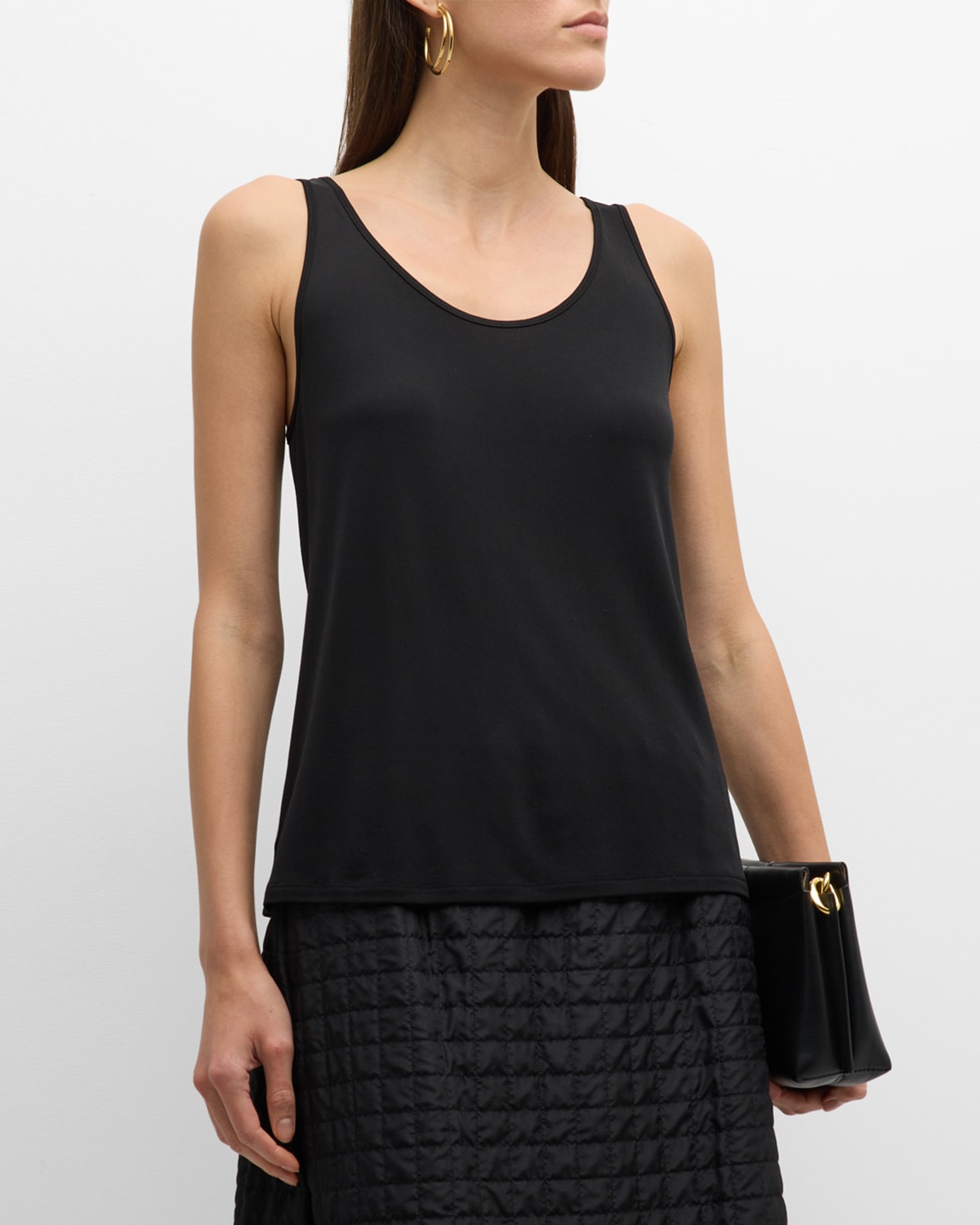 Scoop-Neck Stretch Silk Jersey Tank