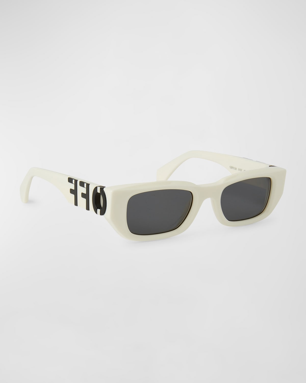 Shop Off-white Men's Fillmore Acetate Rectangle Sunglasses In White Dark Grey