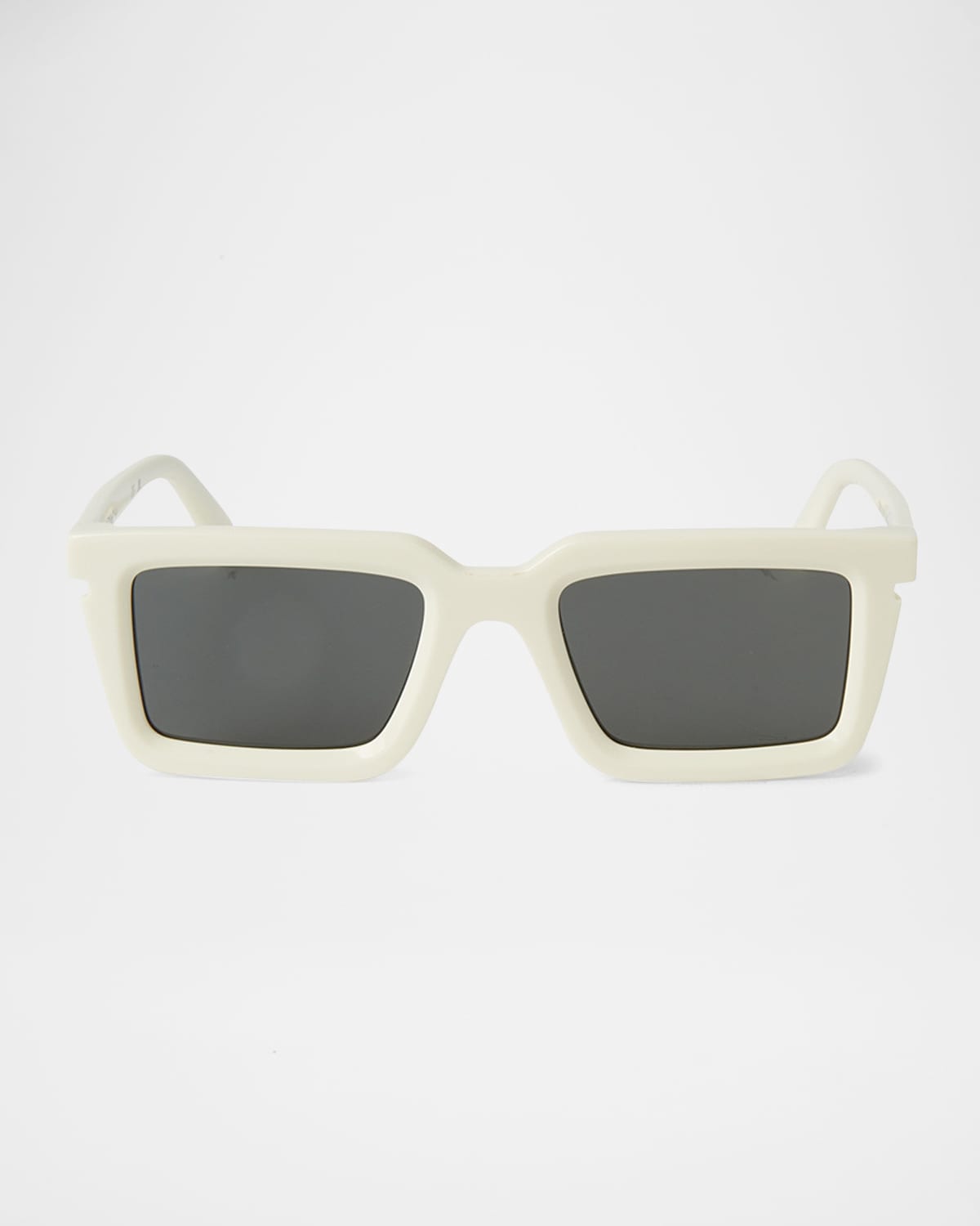 Off-white Arthur Rectangular Frame Sunglasses In White Dark Grey