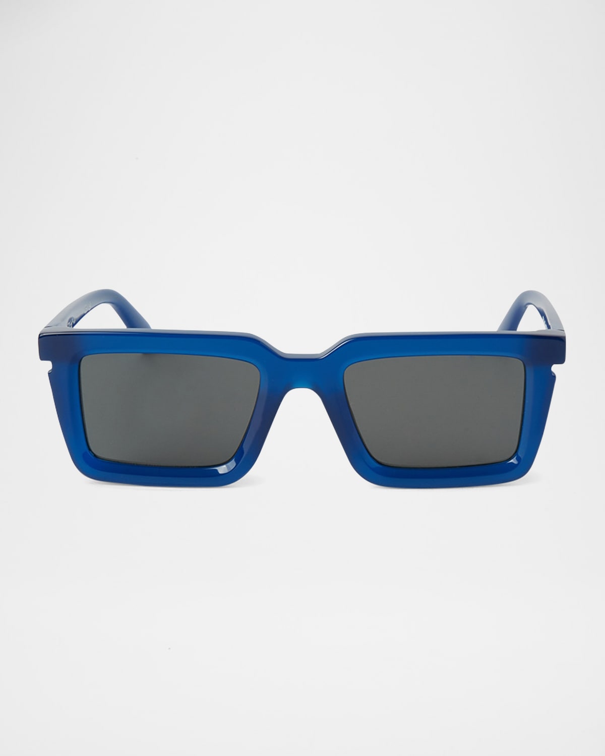 Shop Off-white Men's Tucson Acetate Square Sunglasses In Blue Dark Grey