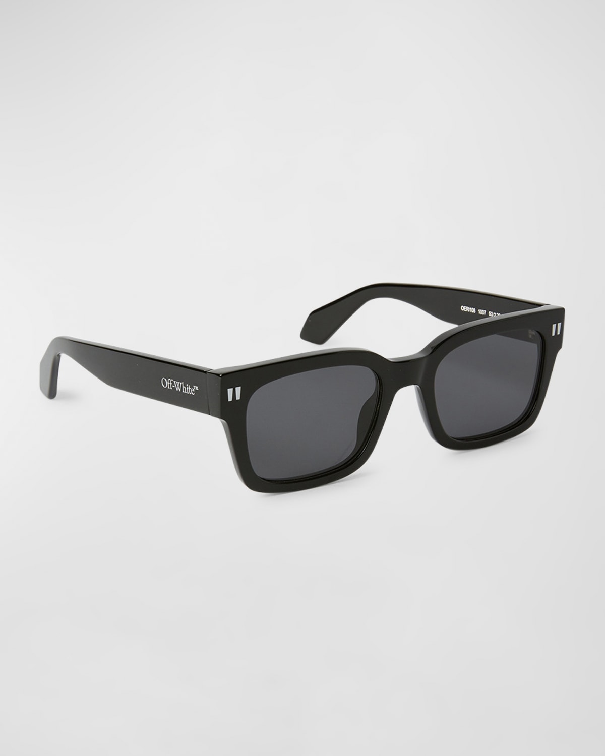Shop Off-white Men's Midland Acetate Square Sunglasses In Black Dark Grey