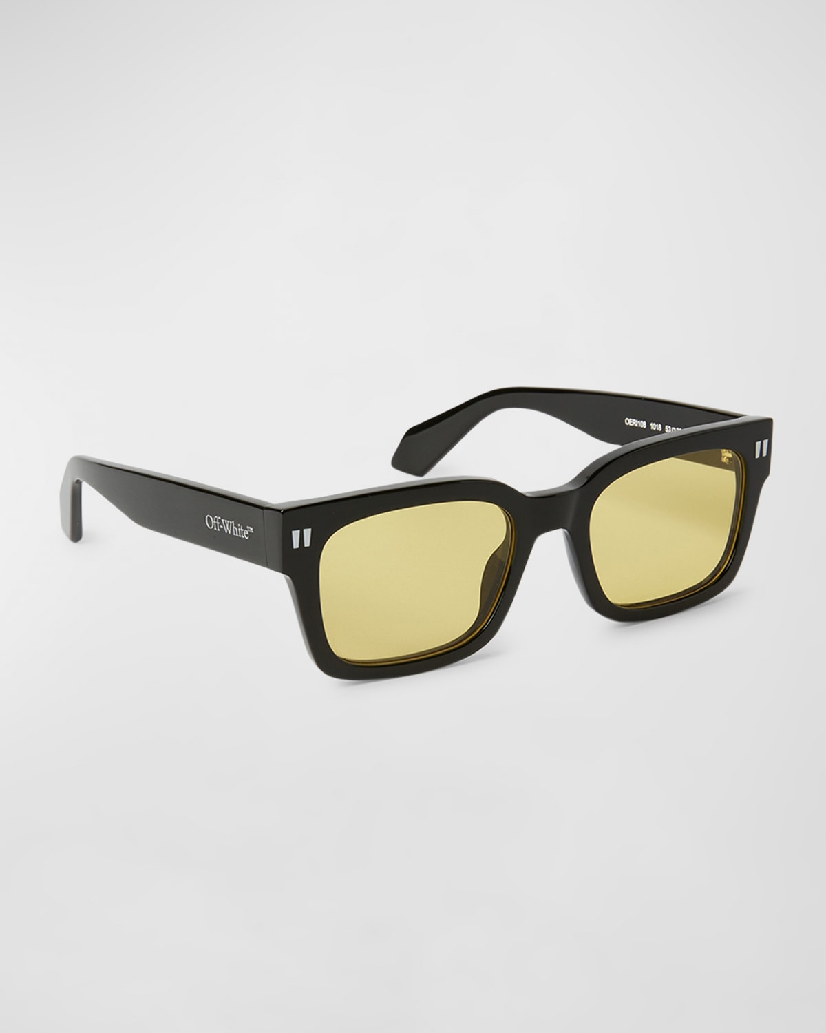 Shop Off-white Men's Midland Acetate Square Sunglasses In Black Yellow