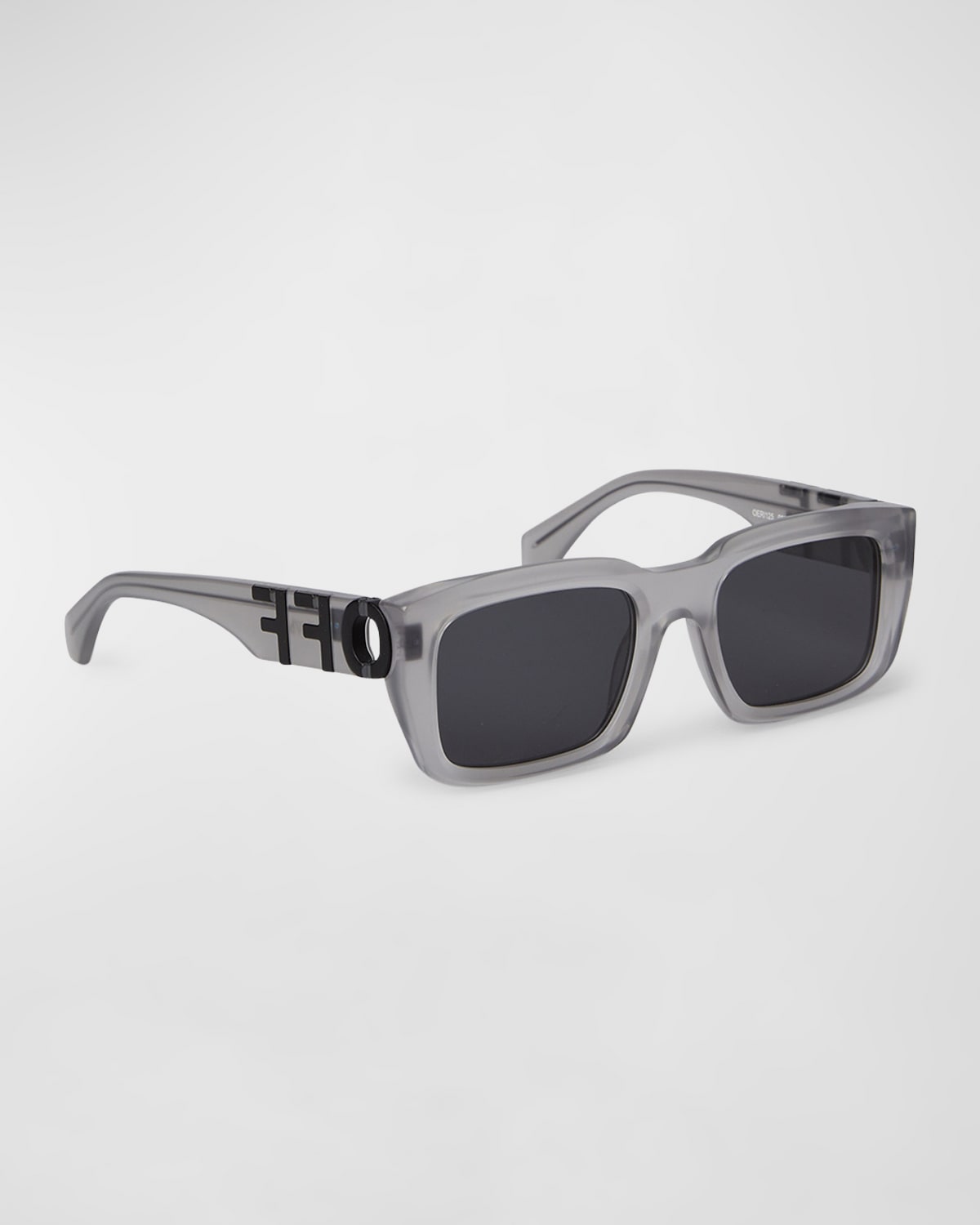 Shop Off-white Men's Hays Acetate Rectangle Sunglasses In Grey Dark Grey