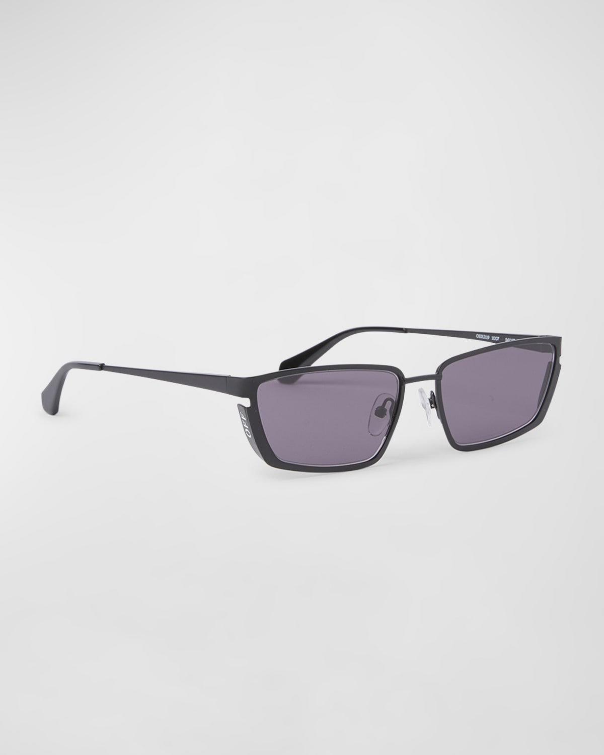 Shop Off-white Men's Richfield Metal Rectangle Sunglasses In Black Dark Grey