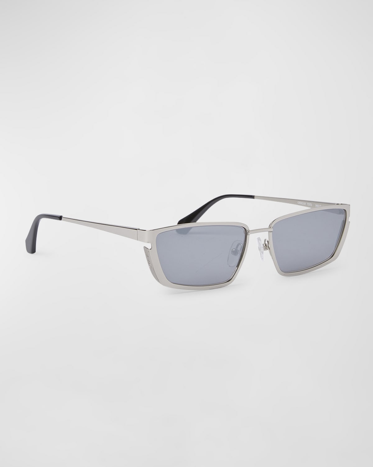 Shop Off-white Men's Richfield Metal Rectangle Sunglasses In Silver Silver Mirro