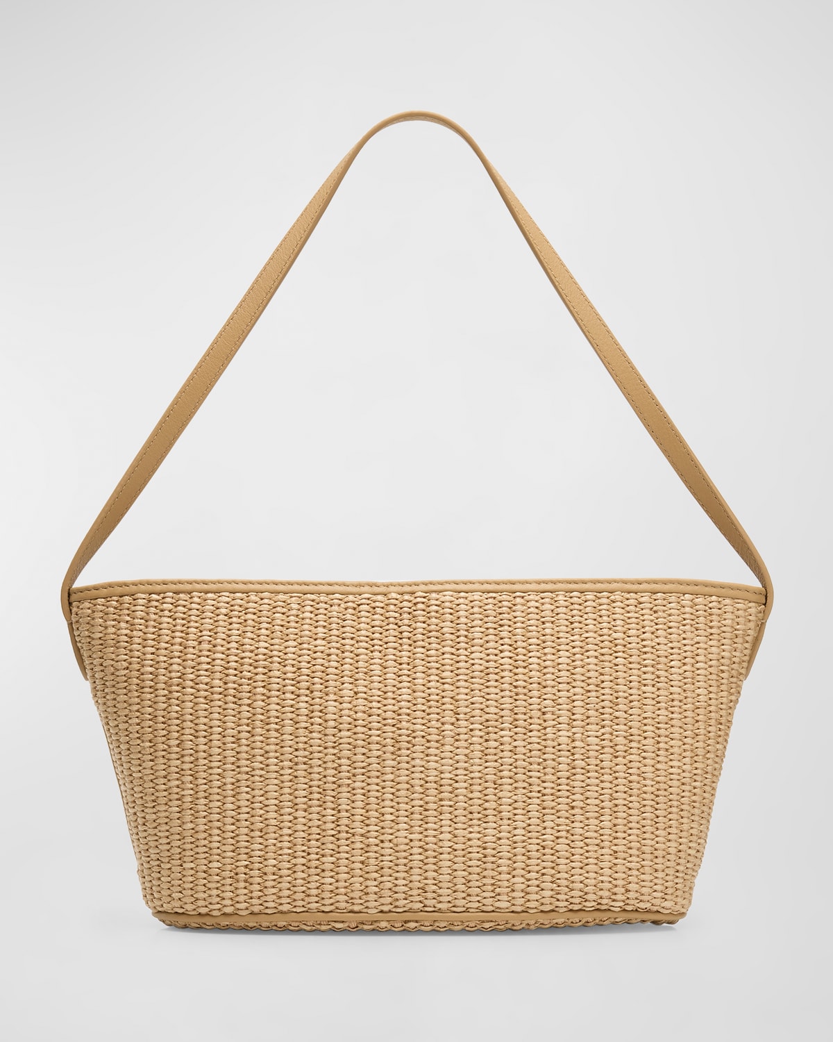 Brunello Cucinelli Zip Raffia Shoulder Bag In Beige
