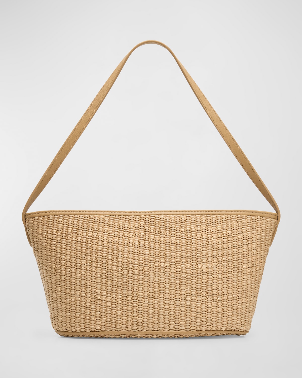 Zip Raffia Shoulder Bag