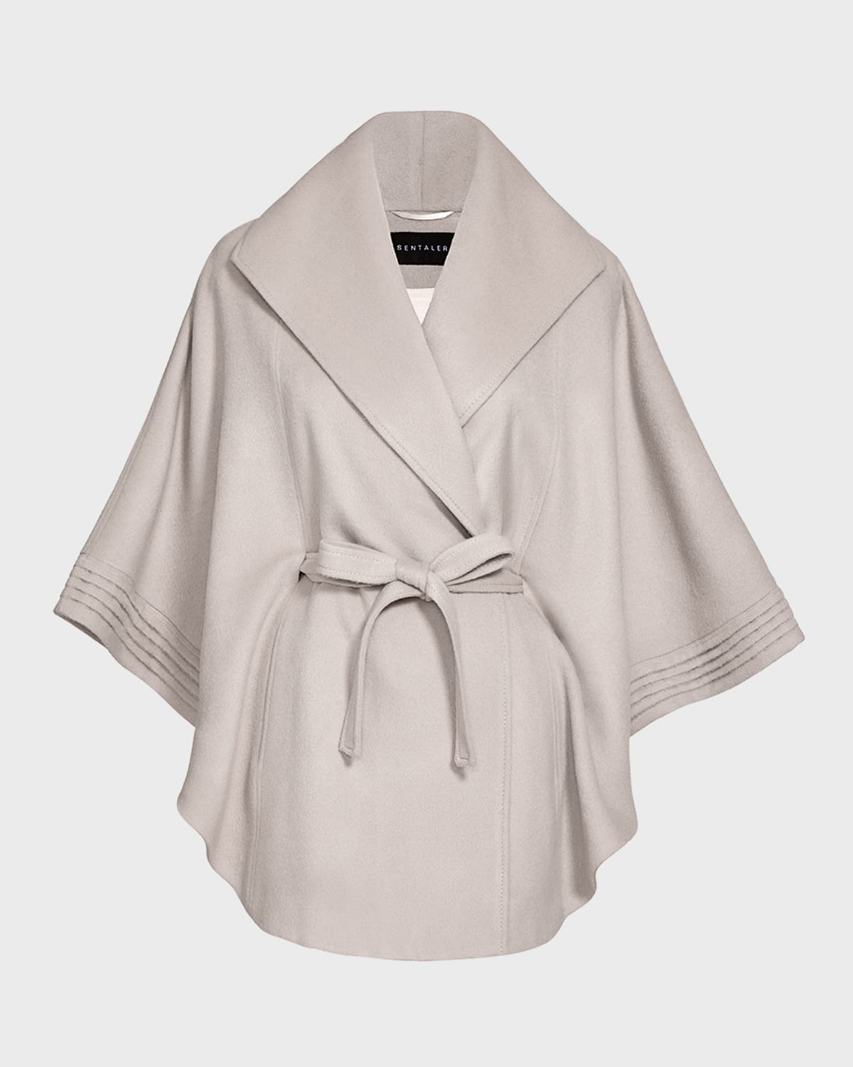 Sentaler Boucle Notch Collar Wrap Coat In Bleeker Beige