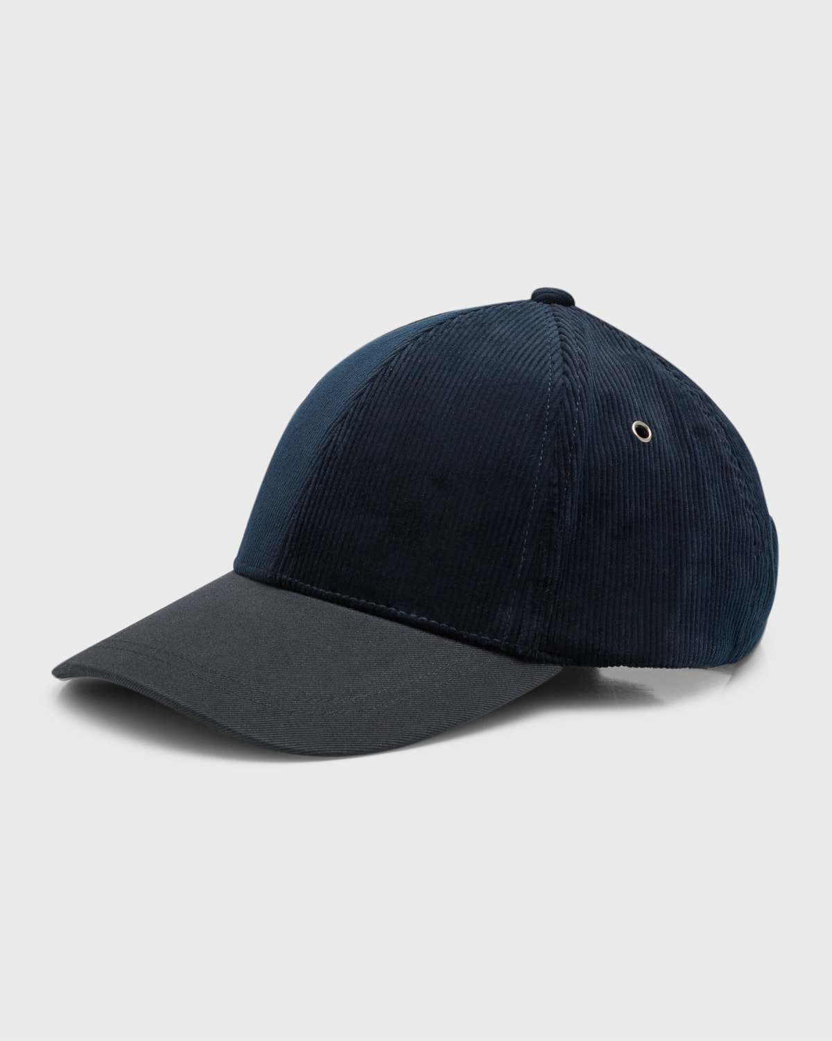 Paul Smith Men's Corduroy And Twill 6-panel Baseball Cap In Blue