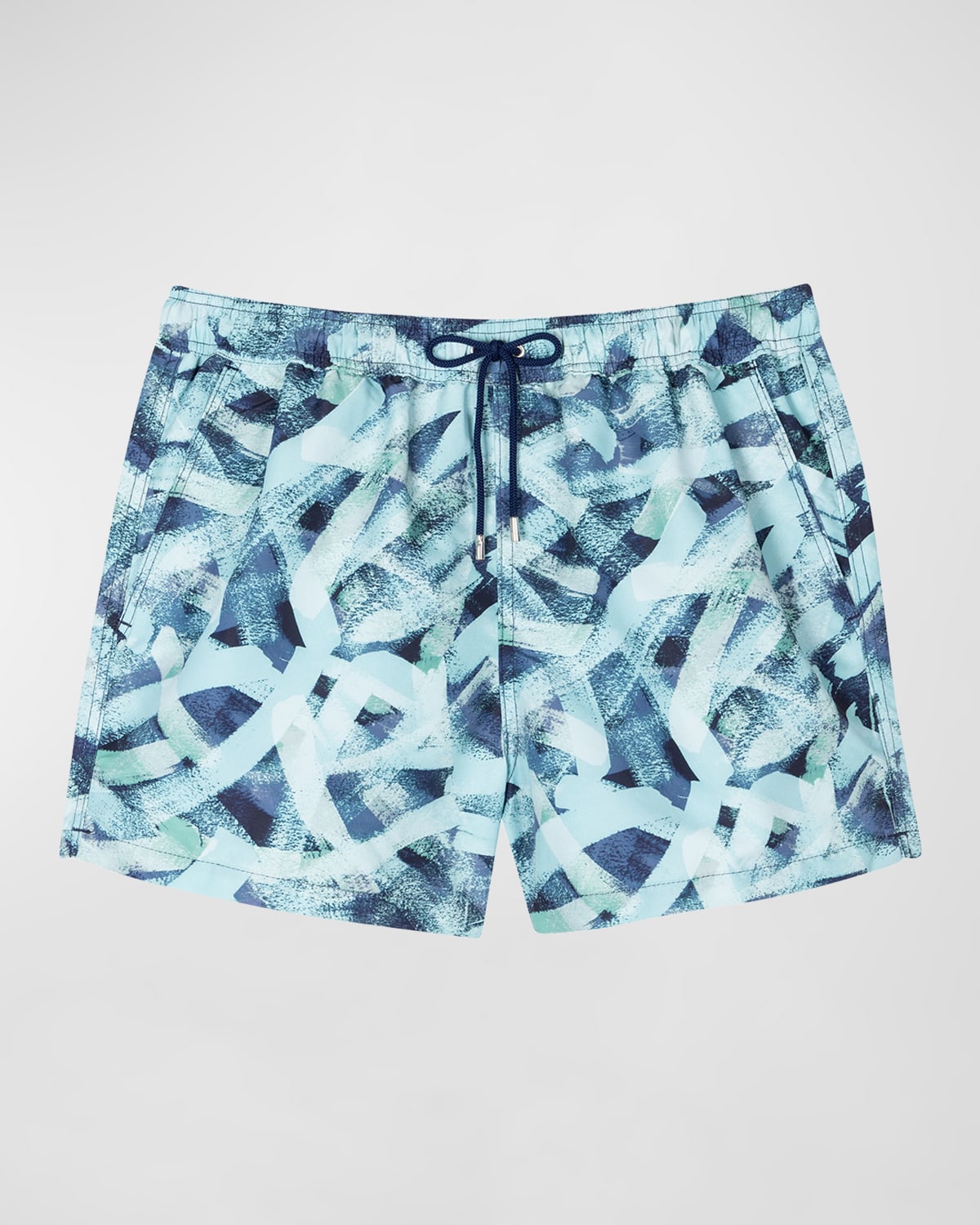 Paul Smith Printed Drawstring Swimming Trunks In Blue