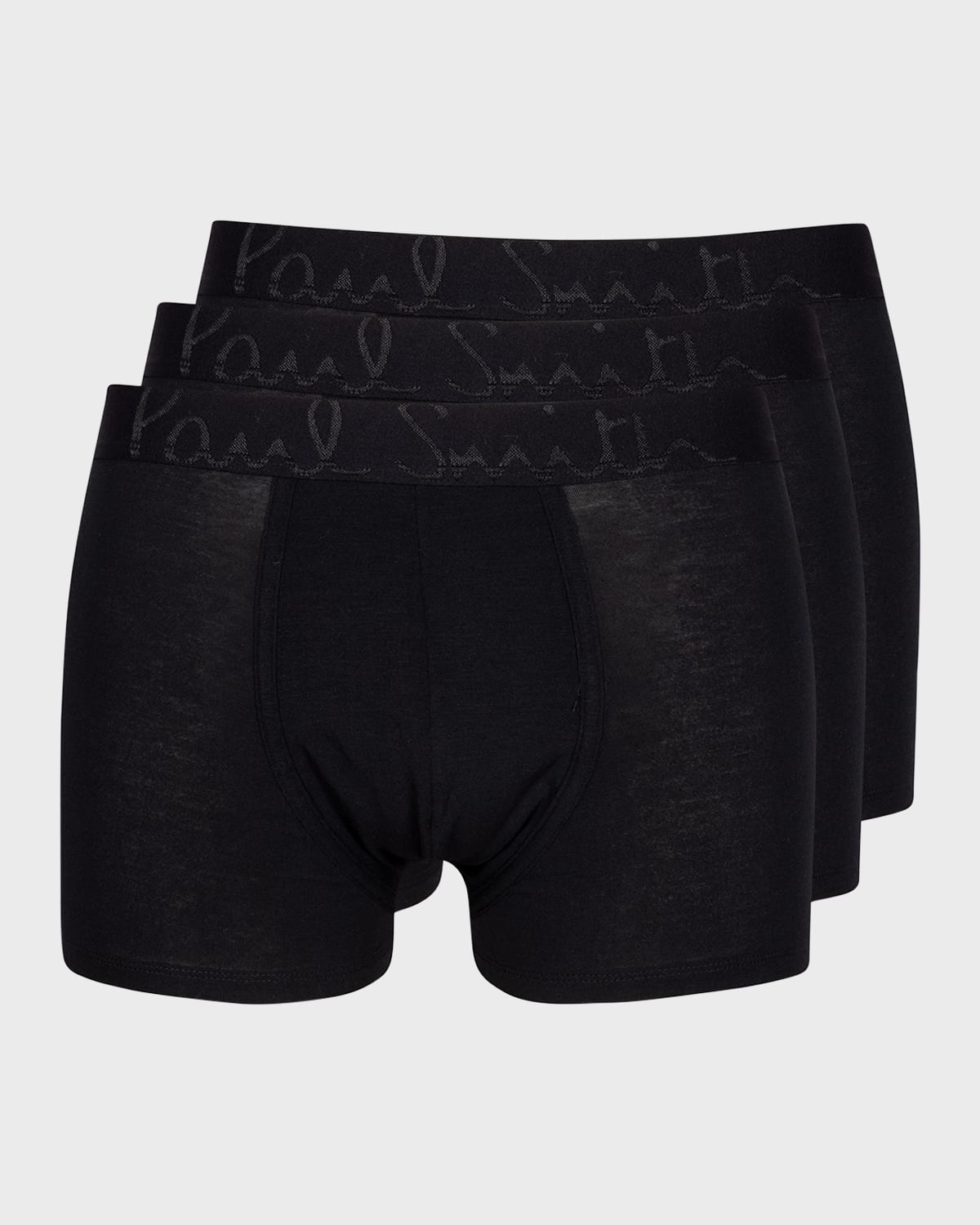 Paul Smith Men's 3-pack Solid Stretch Trunks In Black