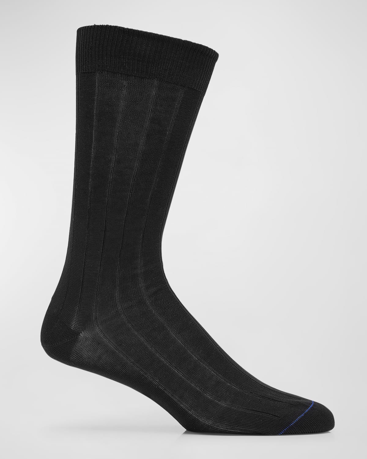Paul Smith Men's 2-pack Ribbed Crew Socks In Black