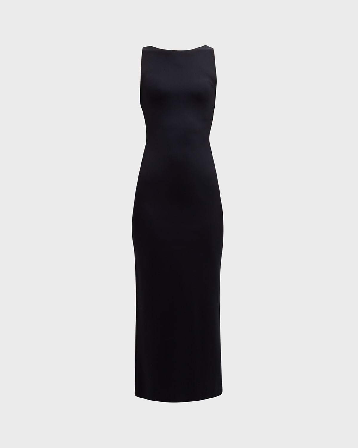 Emporio Armani Sleeveless Open-back Jersey Maxi Dress In Black