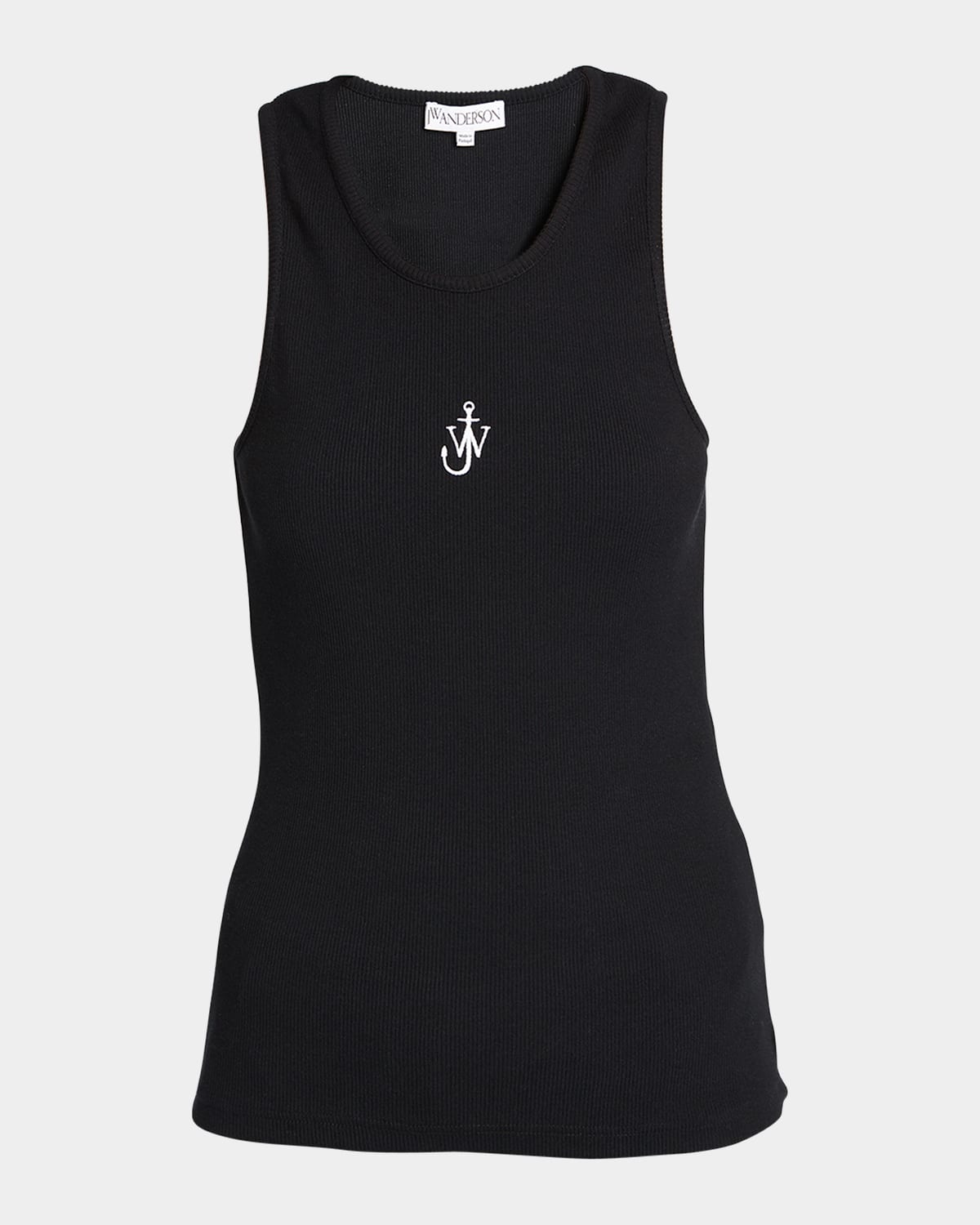 Shop Jw Anderson Anchor Logo Embroidered Tank Top In Black