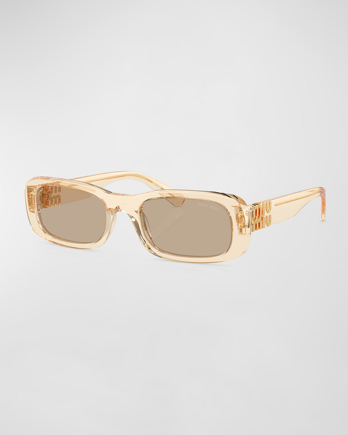 MIU MIU LOGO ACETATE RECTANGULAR SUNGLASSES