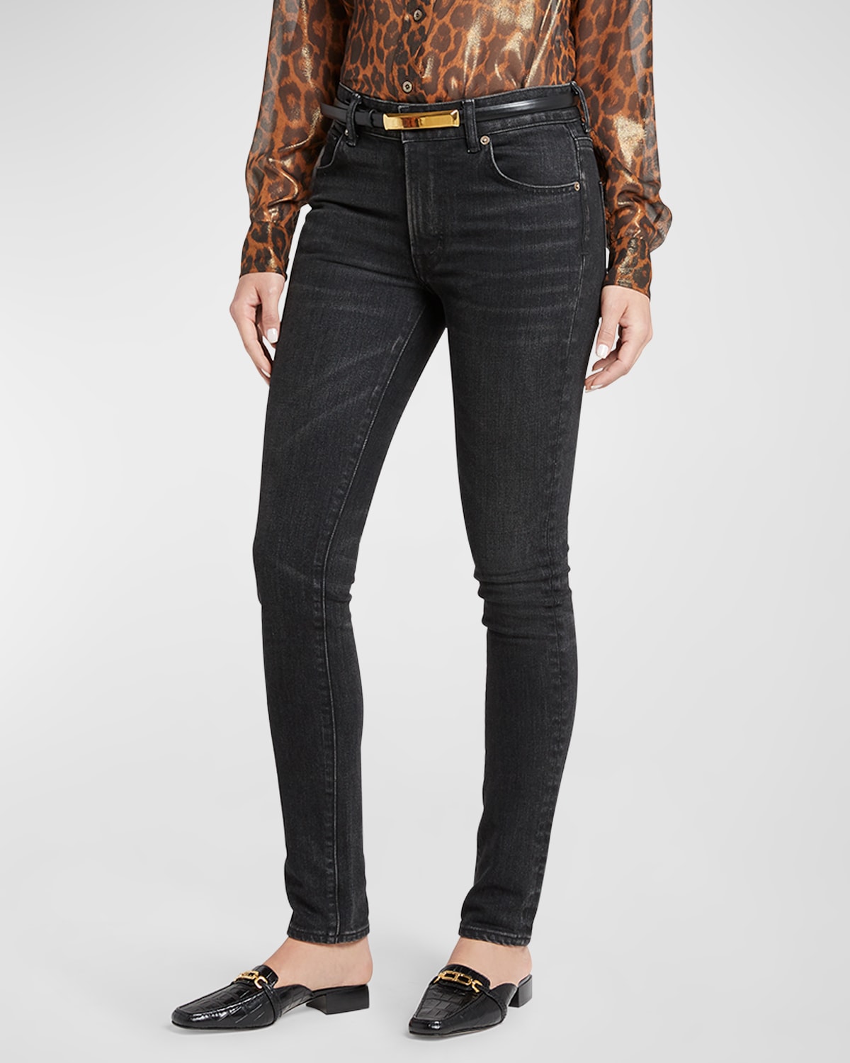 TOM FORD Sequined Zip-Cuff Leggings