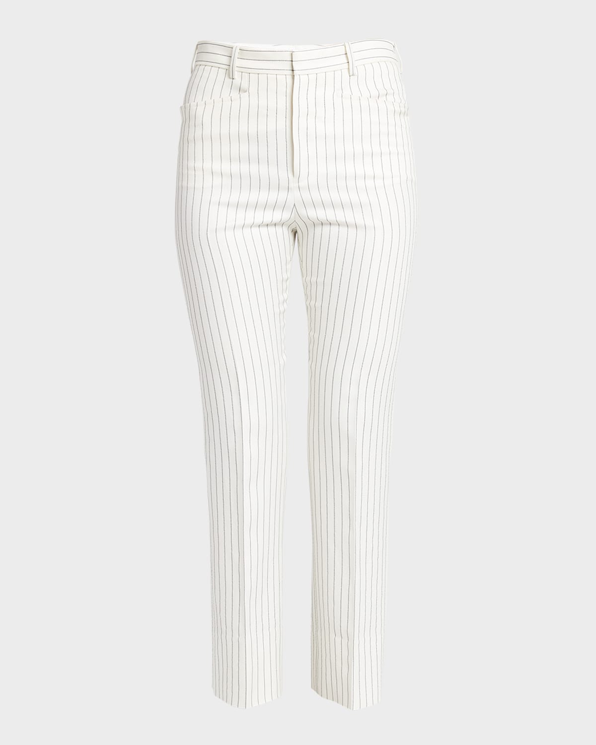 Tom Ford Wallis Striped Wool And Silk-blend Straight Pants In Ecrublack