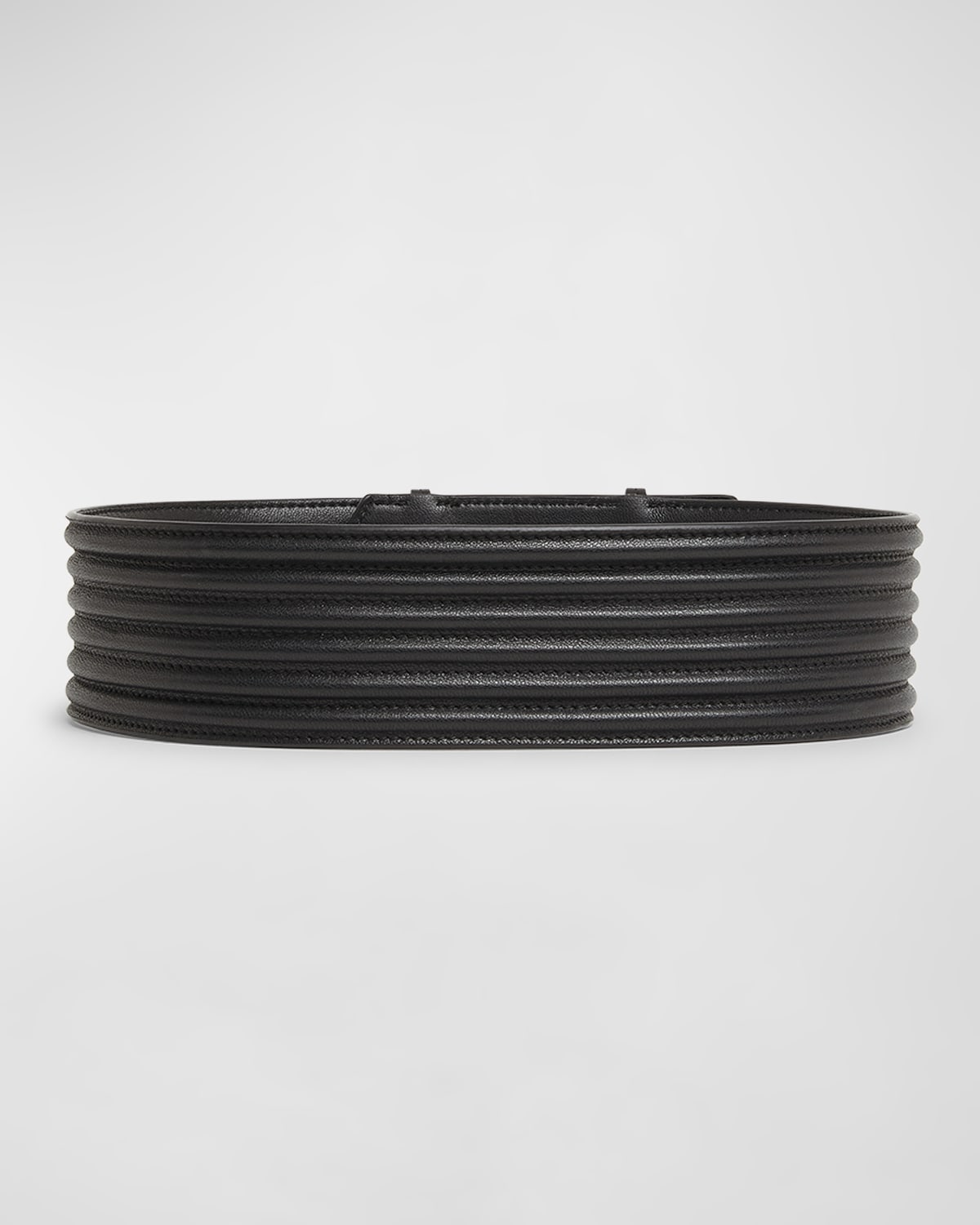 Alaïa Padded Leather Belt In Noir