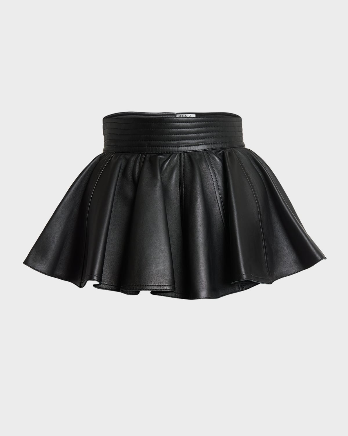 Alaïa Peplum Leather Belt In Noir Alaia