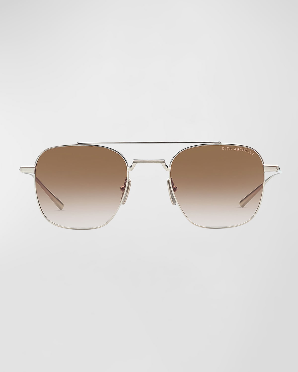 Shop Dita Artoa.27 Titanium Aviator Sunglasses In Silver