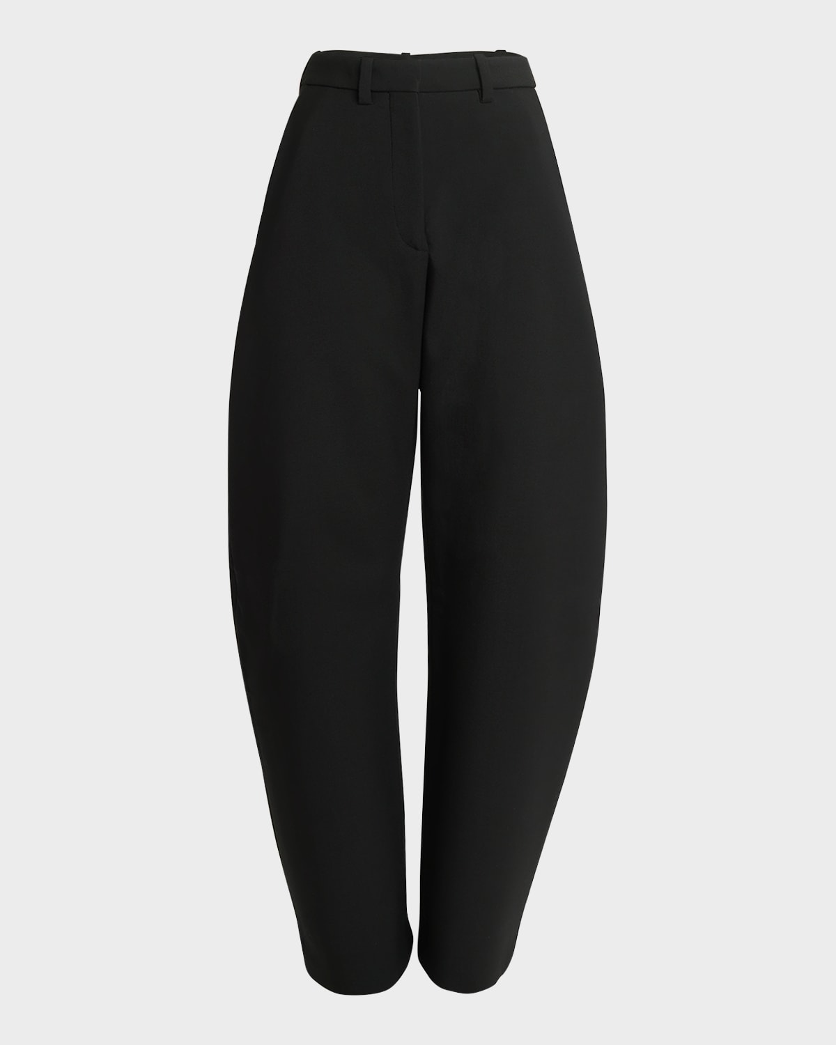 Shop Alaïa High-rise Round Wide-leg Crepe Pants In Noir Alaia