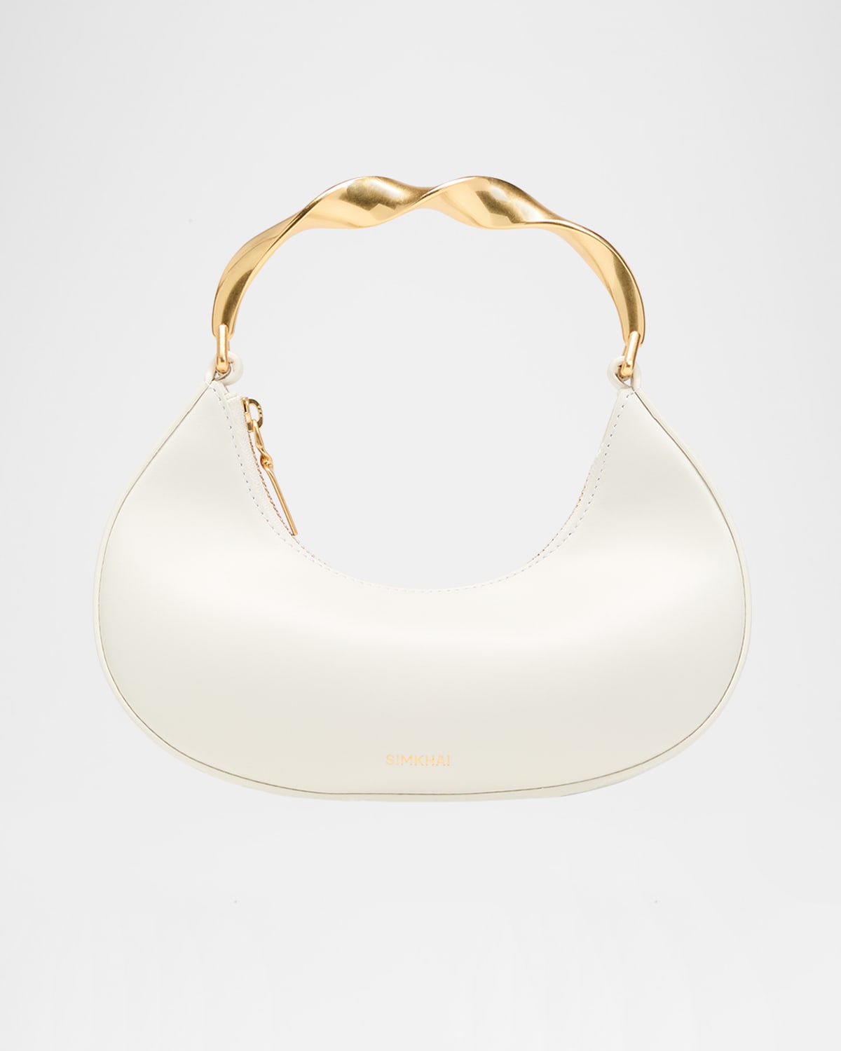 Simkhai Nixi Twist Leather Top-handle Bag In Ivory