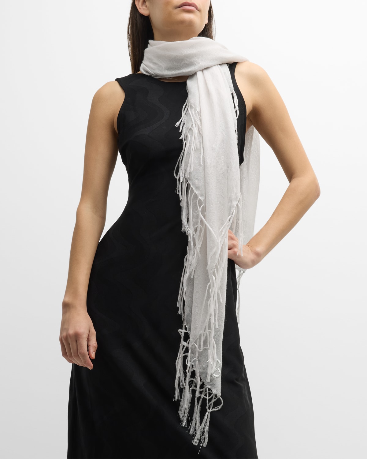 Giorgio Armani Cash Scarf In Solid Lightpastel G