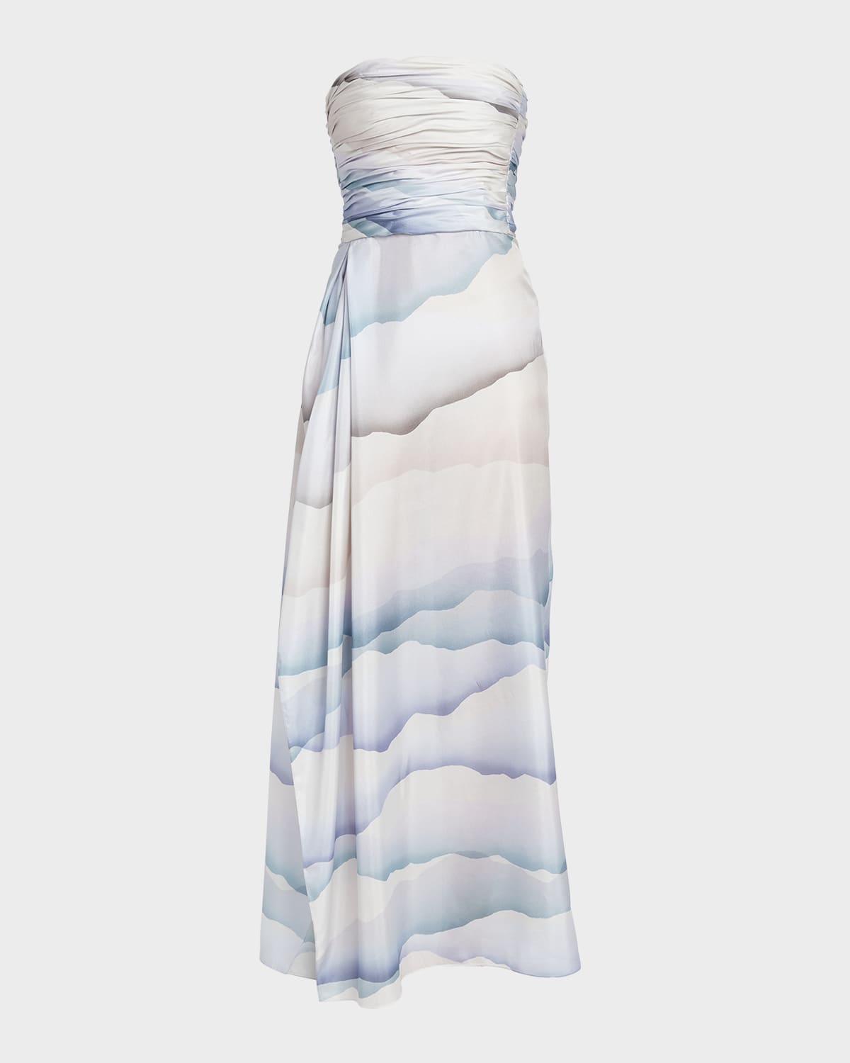 Giorgio Armani Abstract-pattern Silk Dress In Lt Purple