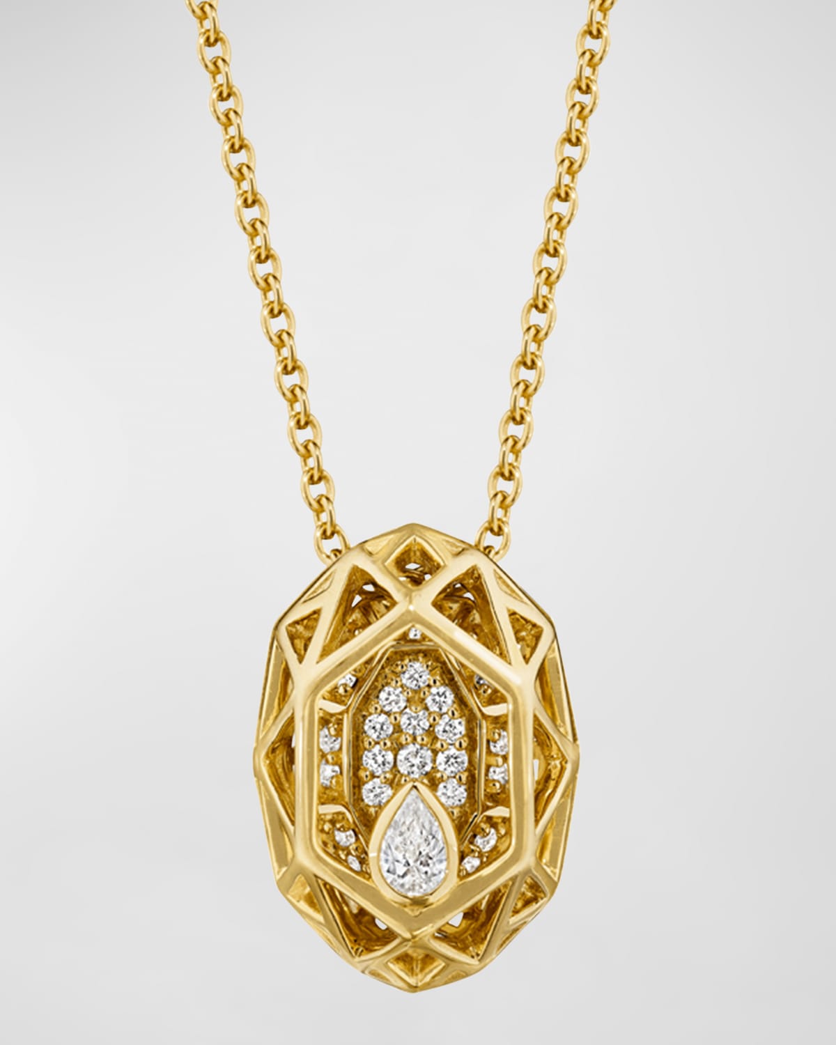 18K Estelar White Gold Pendant Necklace with Diamonds, 18"L