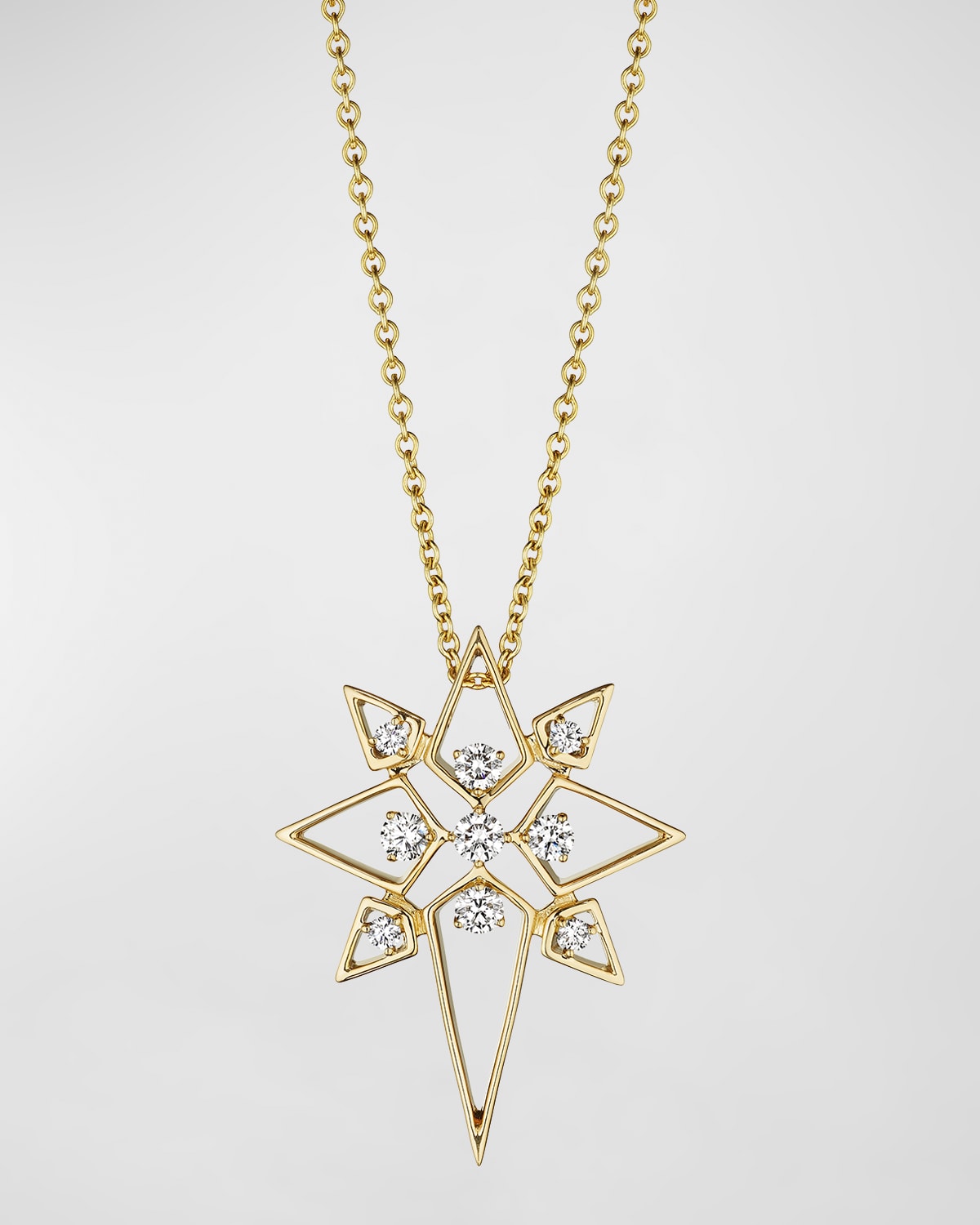 18K Estelar Yellow Gold Pendant Necklace with Diamonds, 18"L