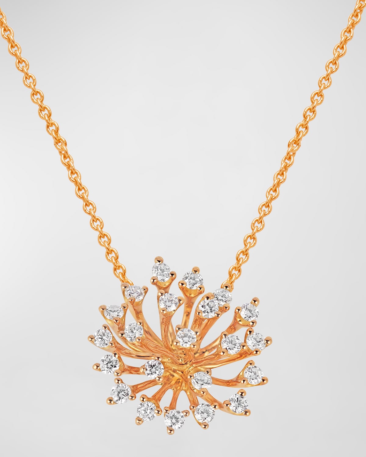 Hueb 18k Luminous Gold Diamond Pendant Necklace, 18" In Rose Gold