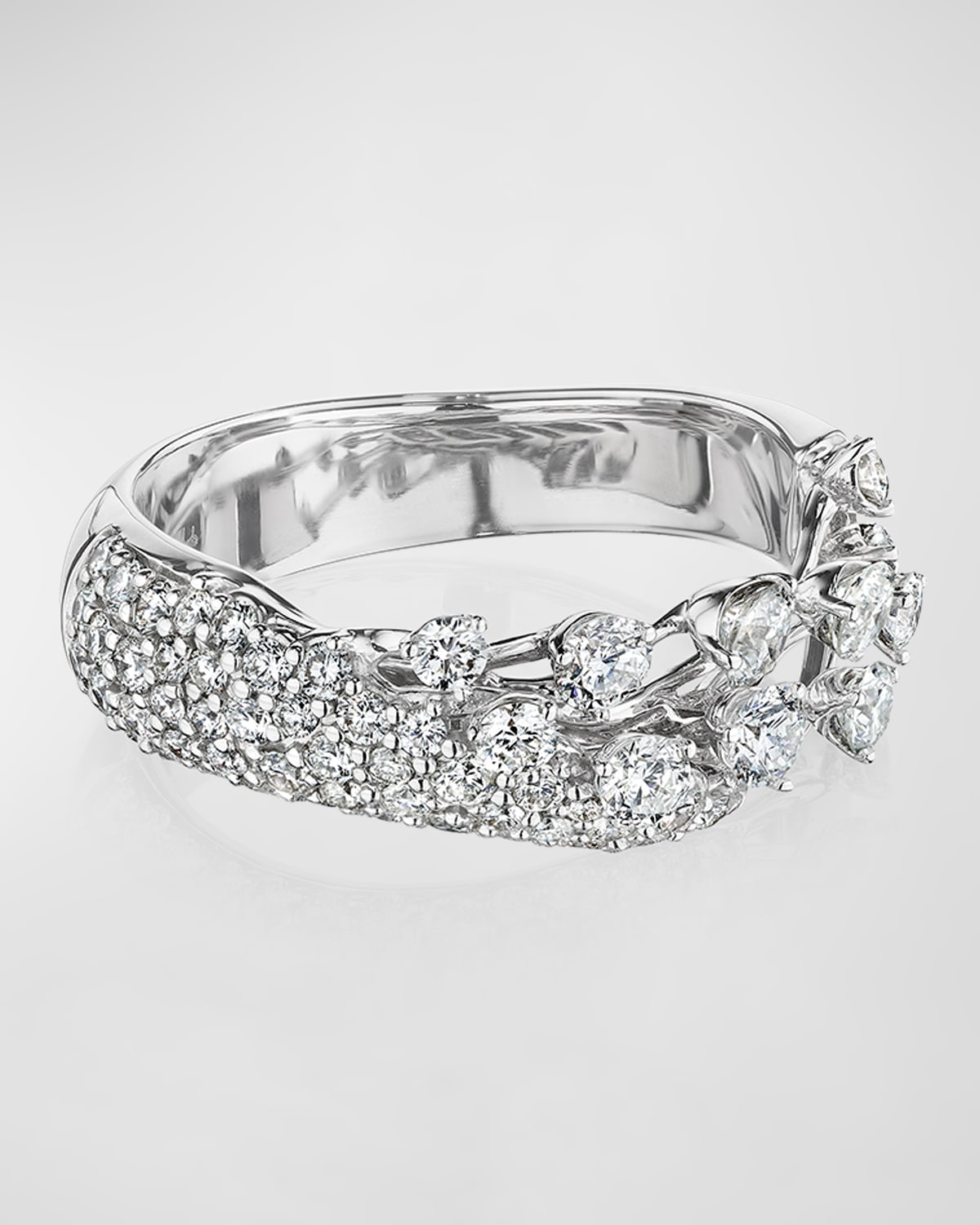 Hueb 18k Luminus White Gold Ring With Diamonds