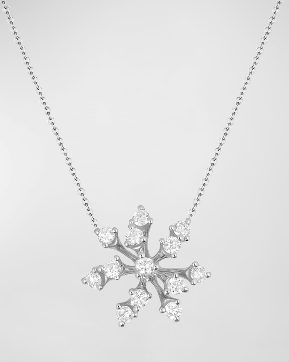 18K Luminous Gold Diamond Pendant Necklace, 16"