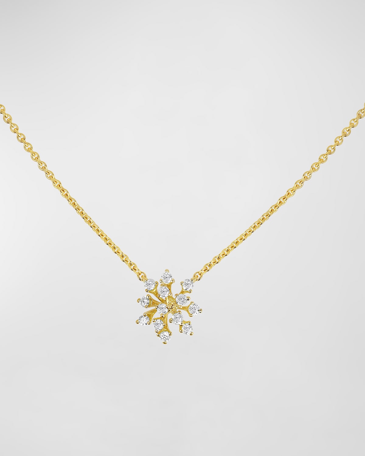 18K Luminous Gold Diamond Pendant Necklace, 16"