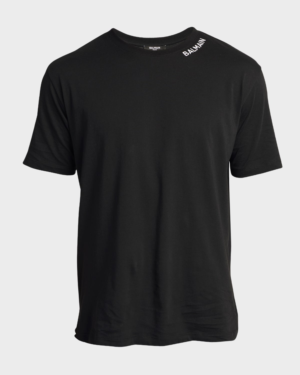 Shop Balmain Men's T-shirt With Collar Logo In Glitter