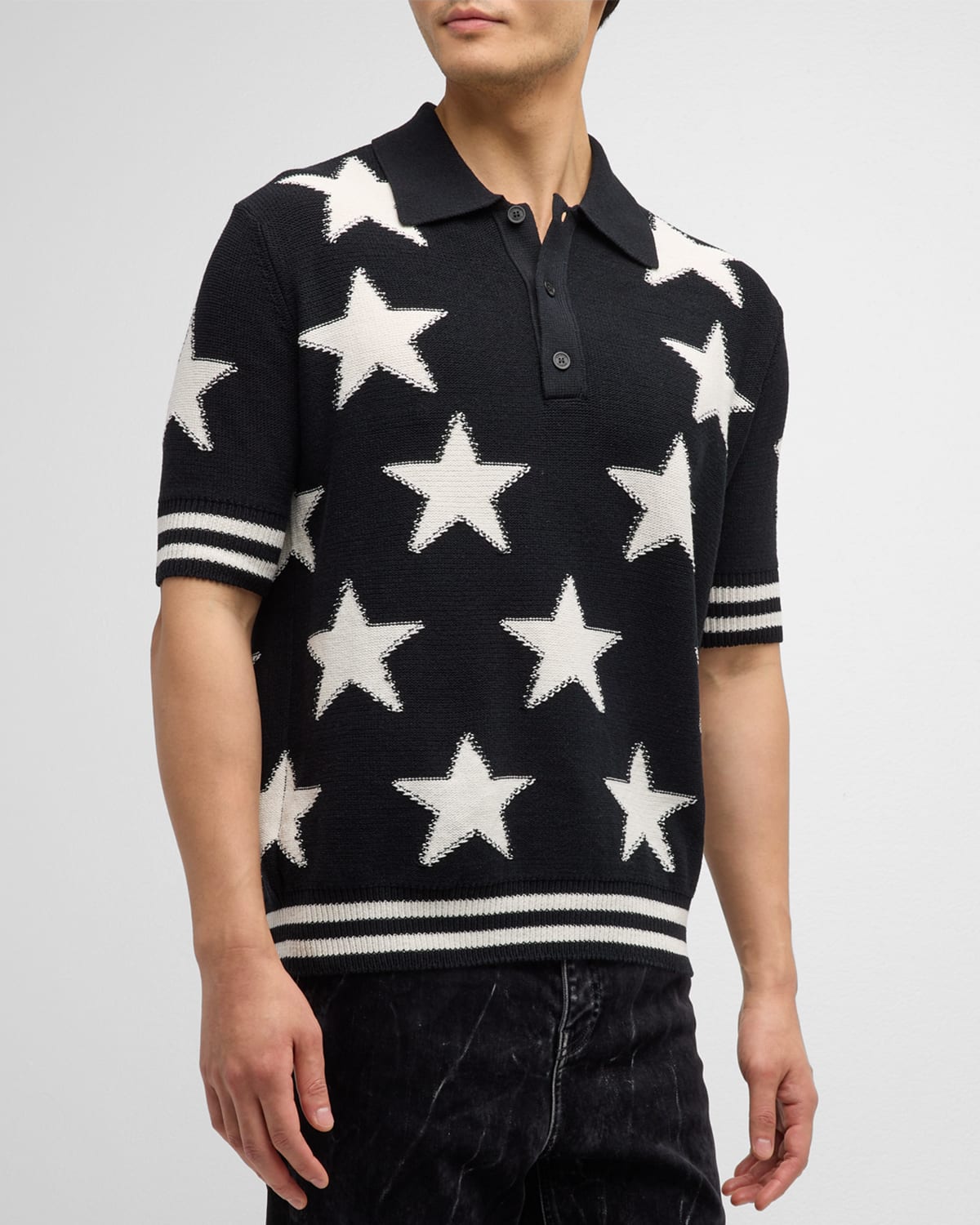 Men's Knit Star Polo Shirt
