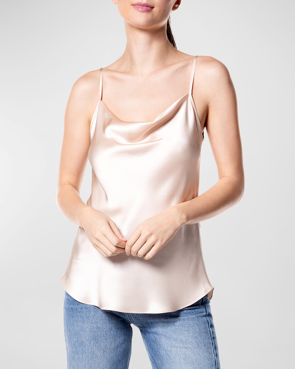 Cowl-Neck Silk Cami