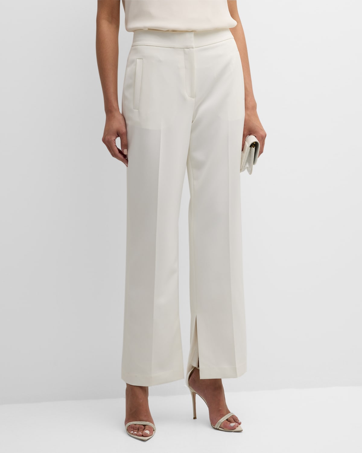 Elie Tahari The Lexy Slit-cuff Pants In Sky White