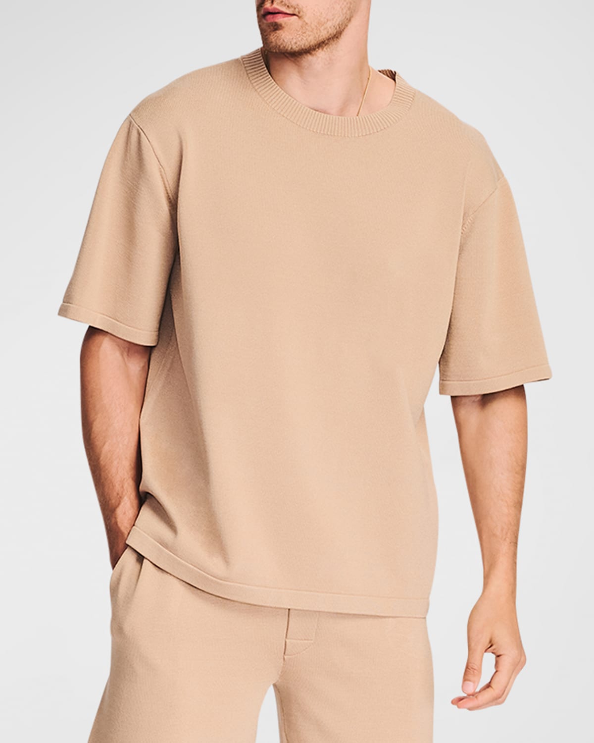 Shop Ser.o.ya Men's William Knit T-shirt In Tan
